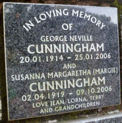 CUNNINGHAM George Neville 1914-2006 &amp; Susanna Margaretha 1919-2006