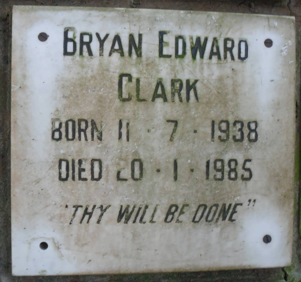 CLARK Bryan Edward 1938-1985