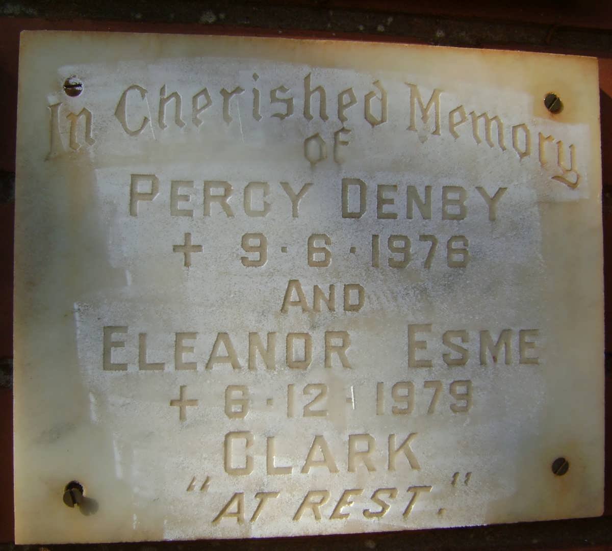 CLARK Percy Denby -1976 &amp; Eleanor Esme -1979