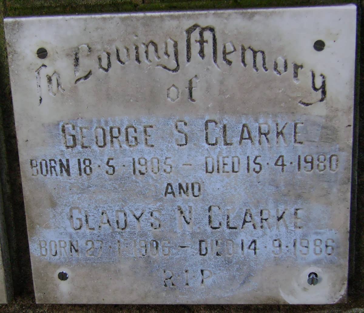 CLARKE George S. 1905-1980 &amp; Gladys N. 1906-1986