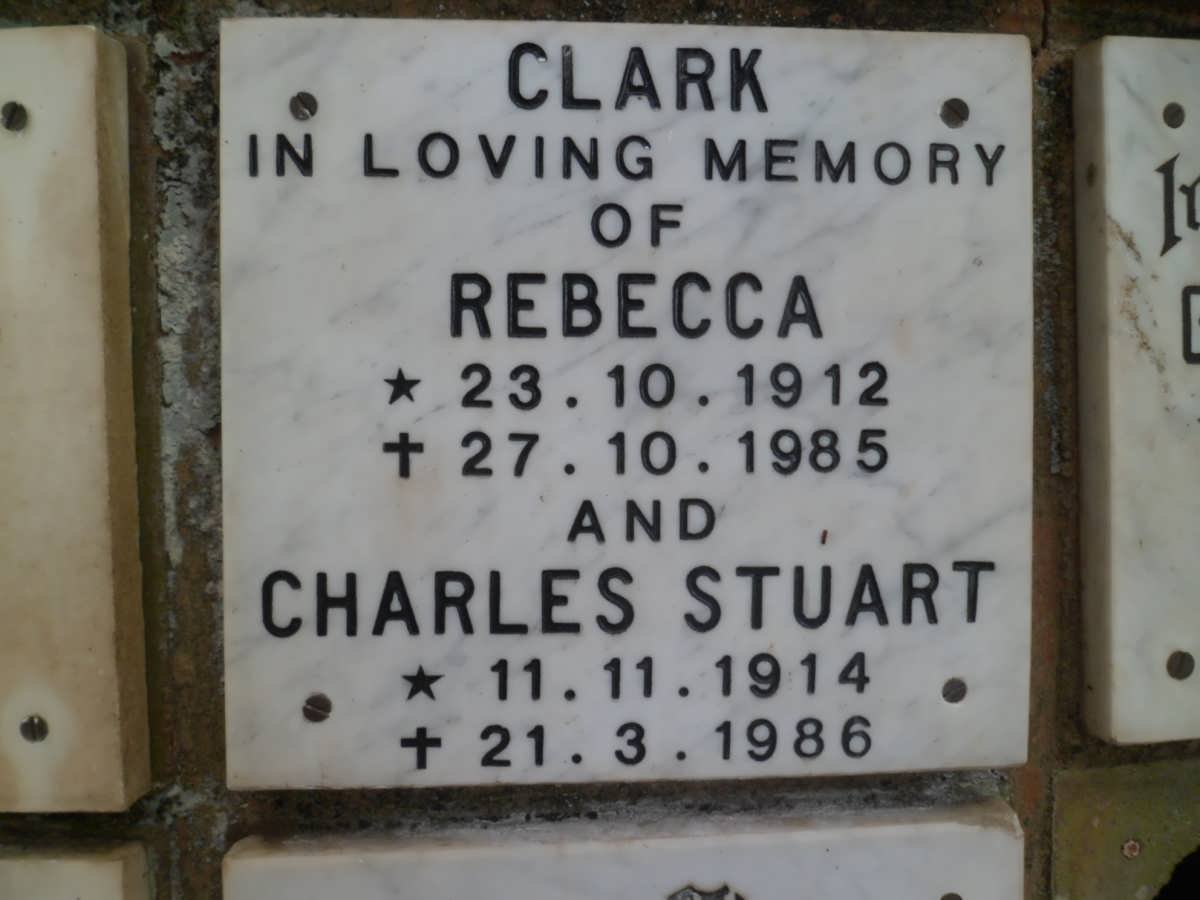 CLARK Charles Stuart 1914-1986 &amp; Rebecca 1912-1985