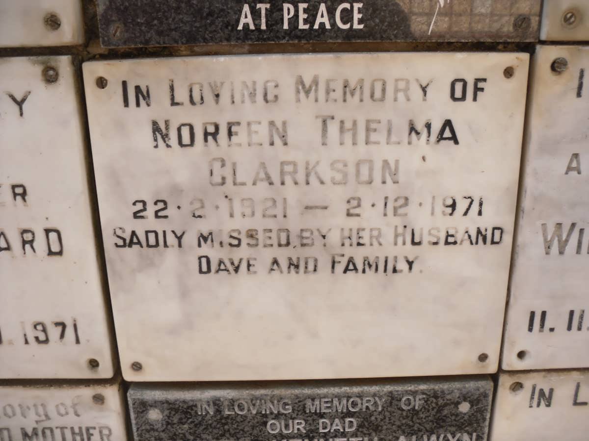 CLARKSON Noreen Thelma 1921-1971