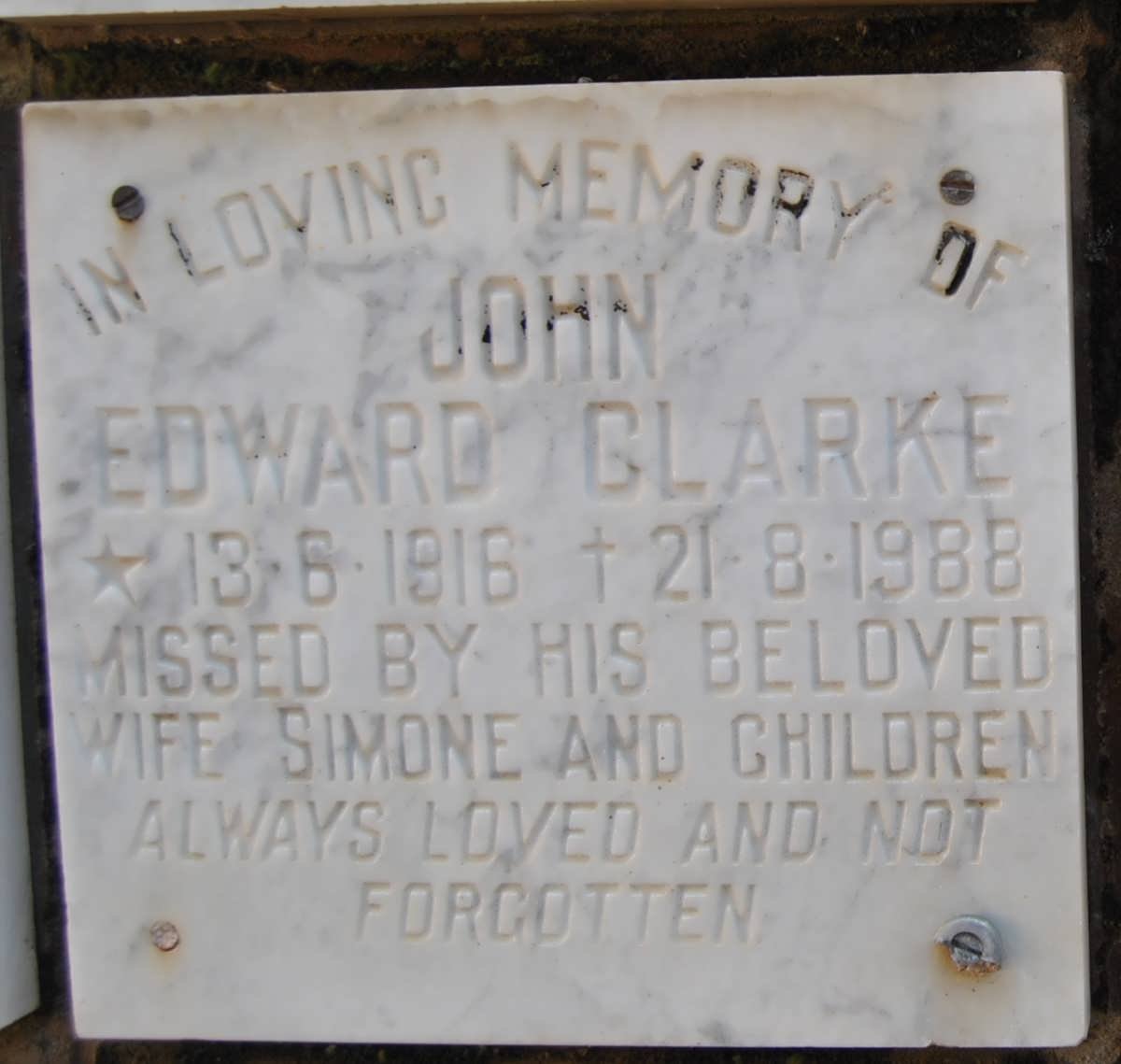 CLARKE John Edward 1916-1988