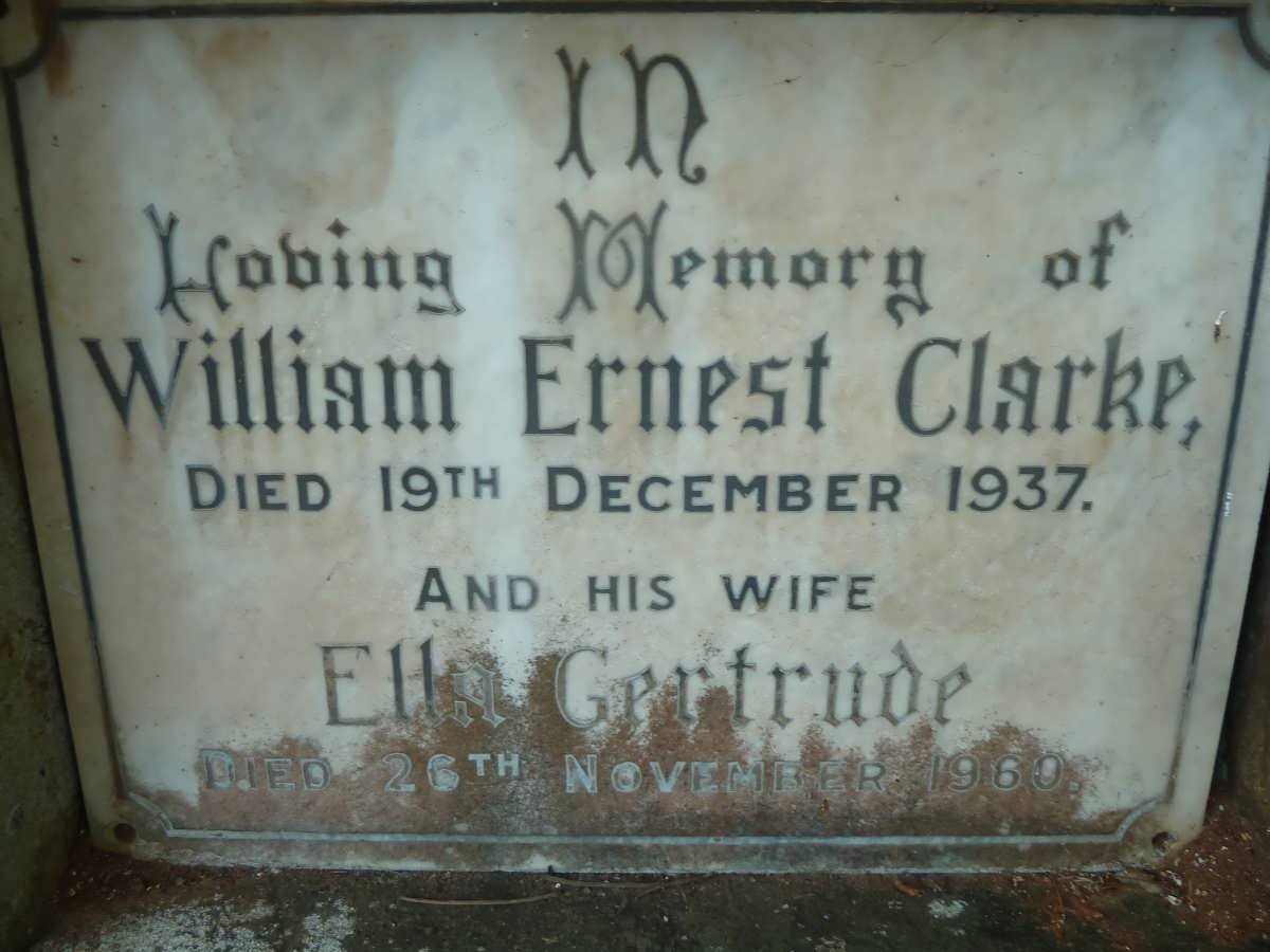 CLARKE William Ernest -1937 &amp; Ella Gertrude -1960