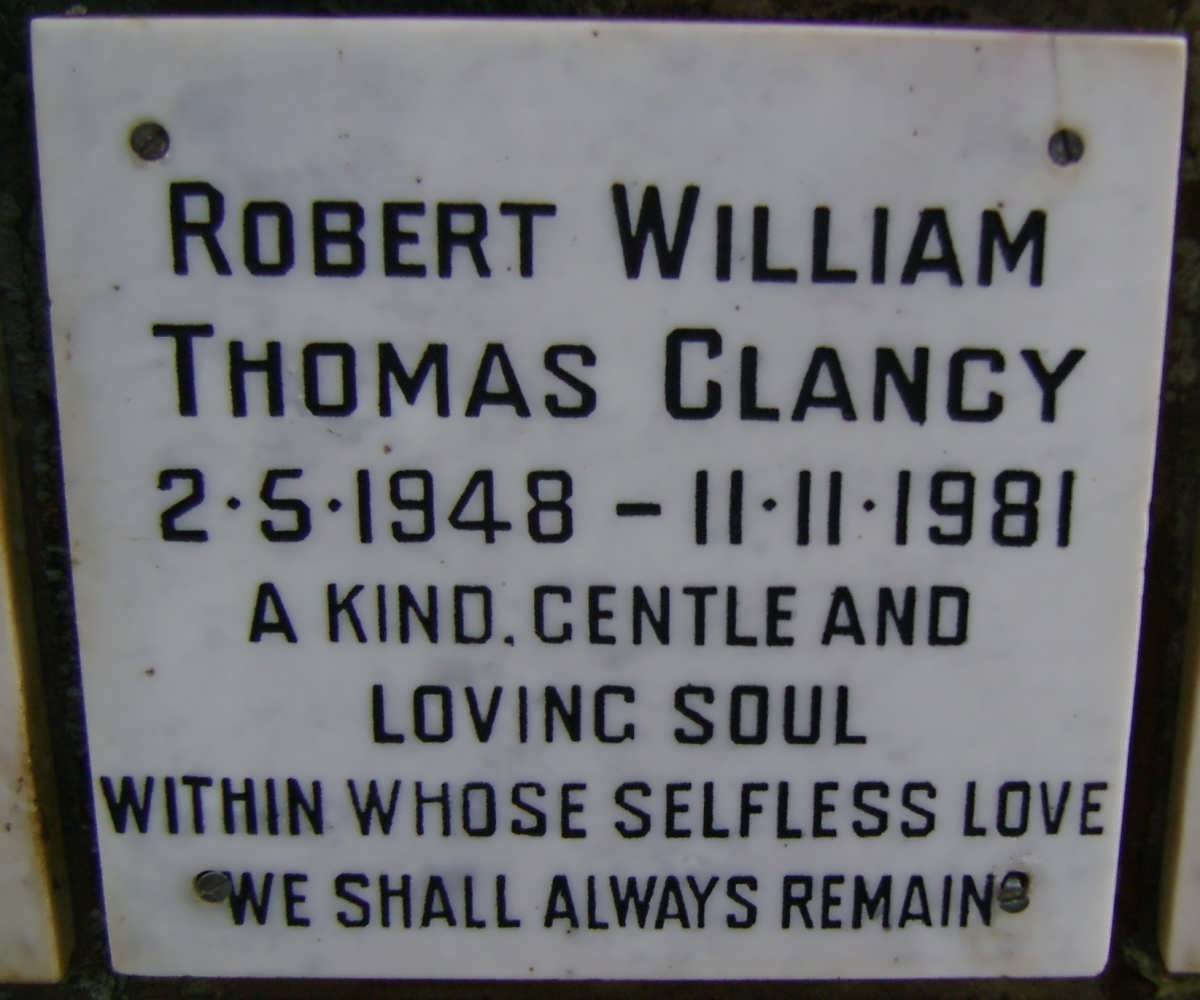 CLANCY Robert William Thomas 1948-1981