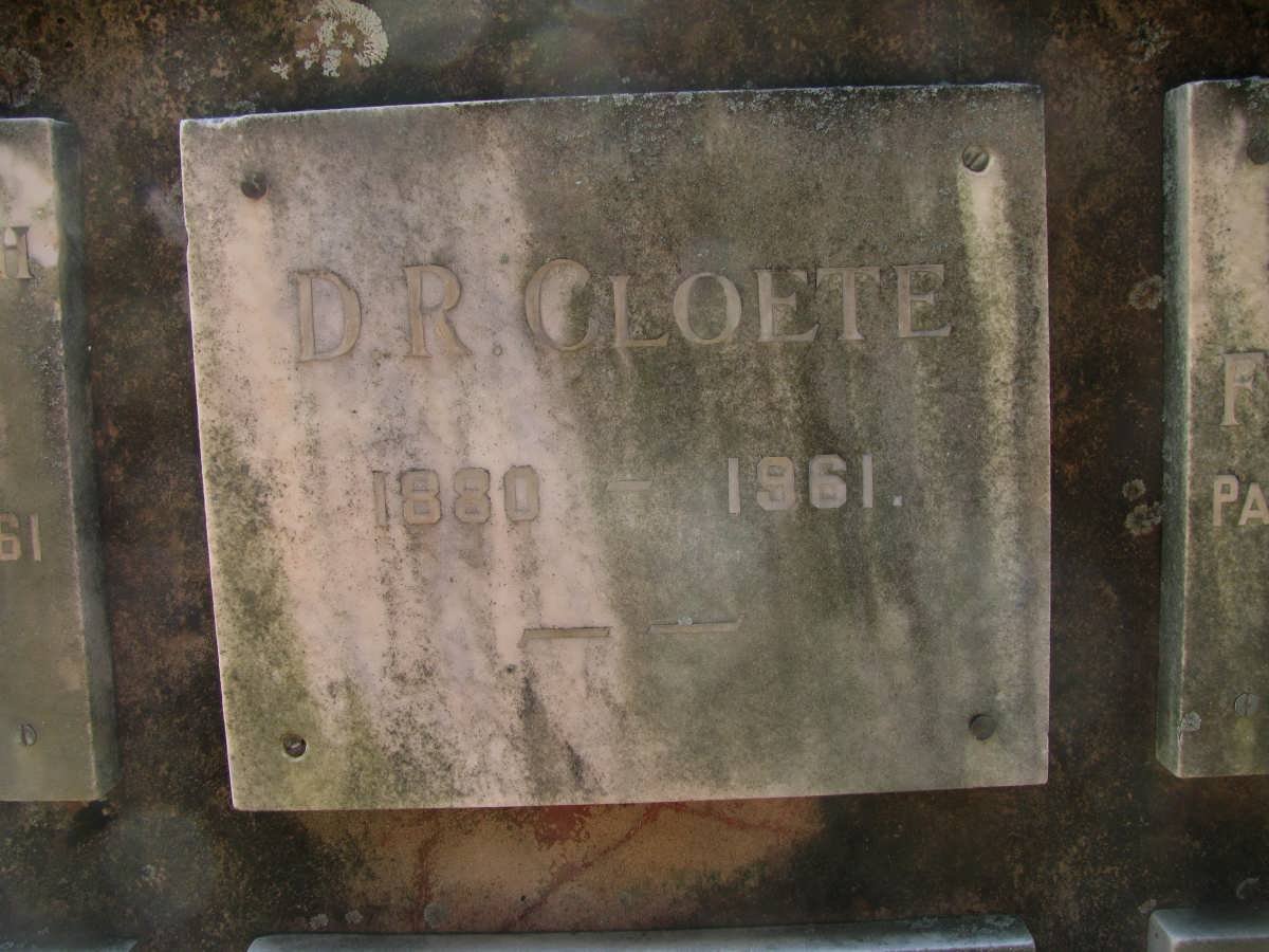 CLOETE D.R. 1880-1961