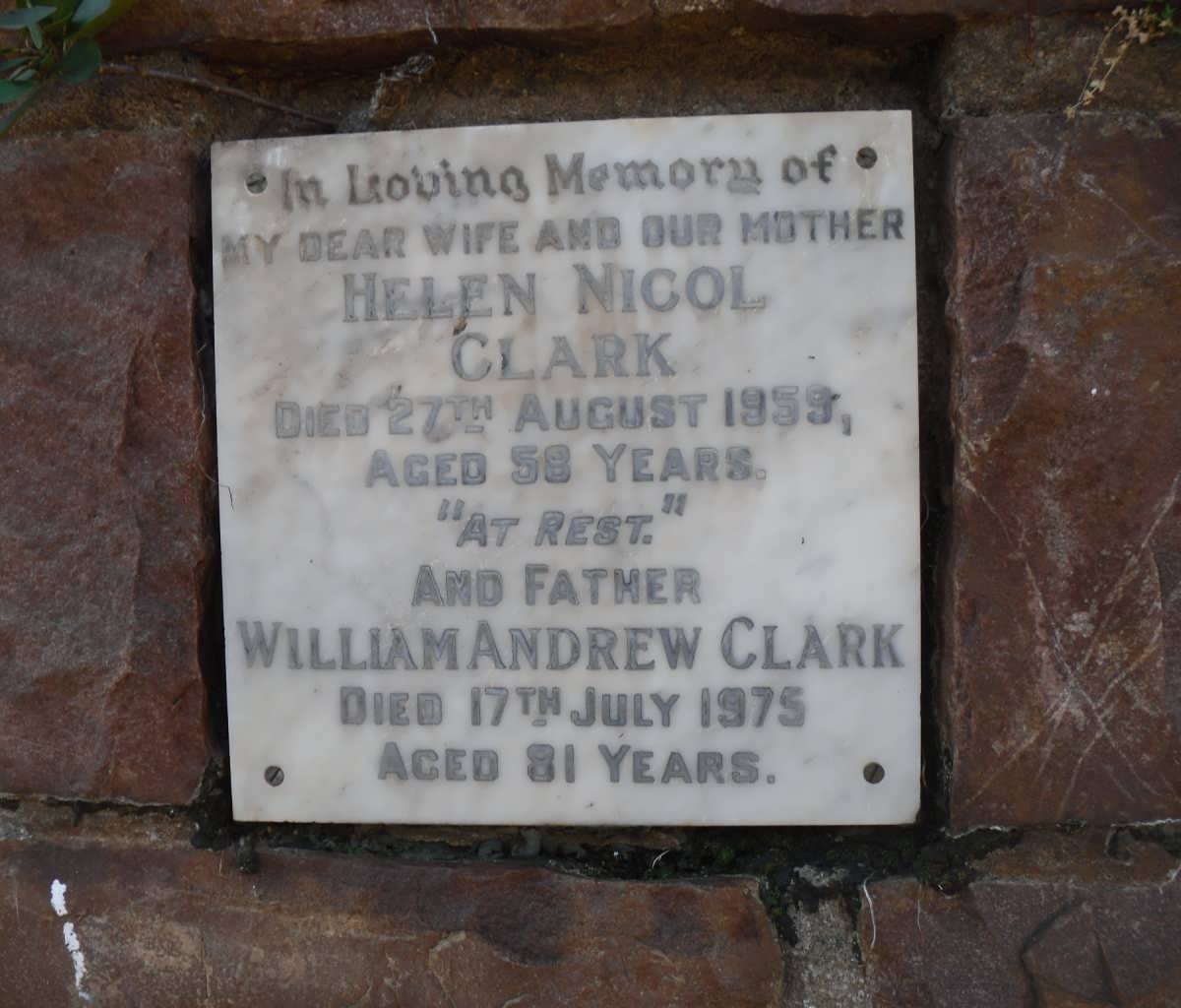 CLARK William Andrew -1975 &amp; Helen NICOL -1959
