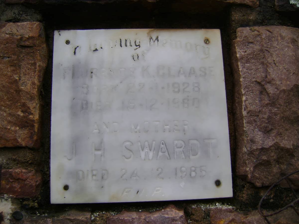 CLAASE Florence K. 1928-1960 :: SWARDT J.H. -1985