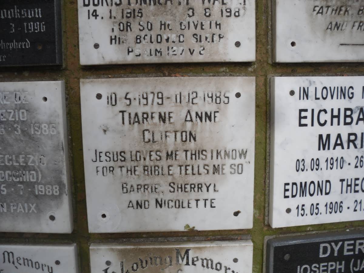 CLIFTON Tiarene Anne 1979-1985