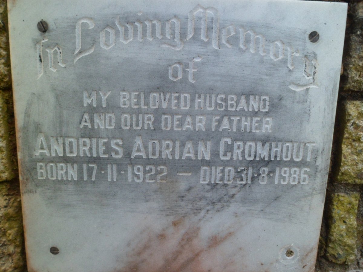 CROMHOUT Andries Adrian 1922-1986