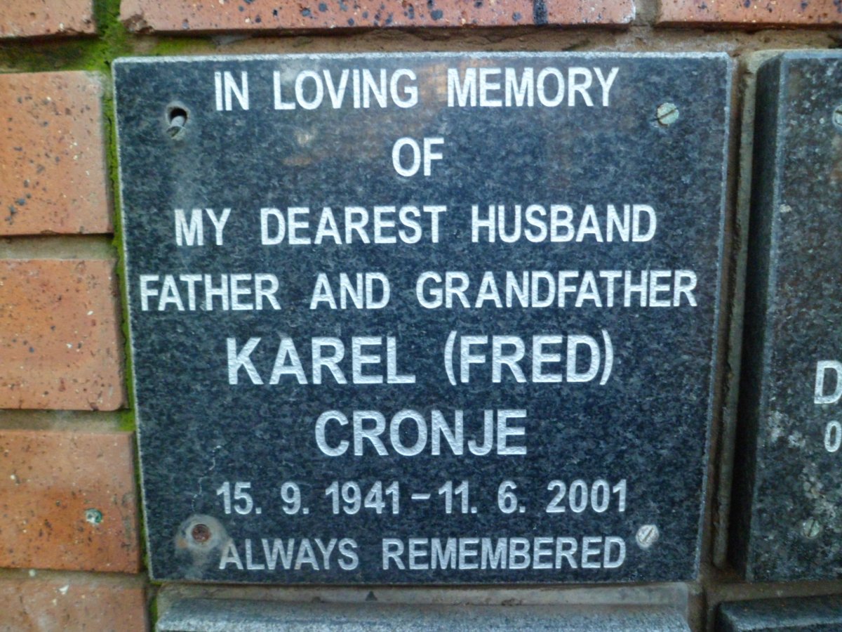 CRONJE Karel 1941-2001