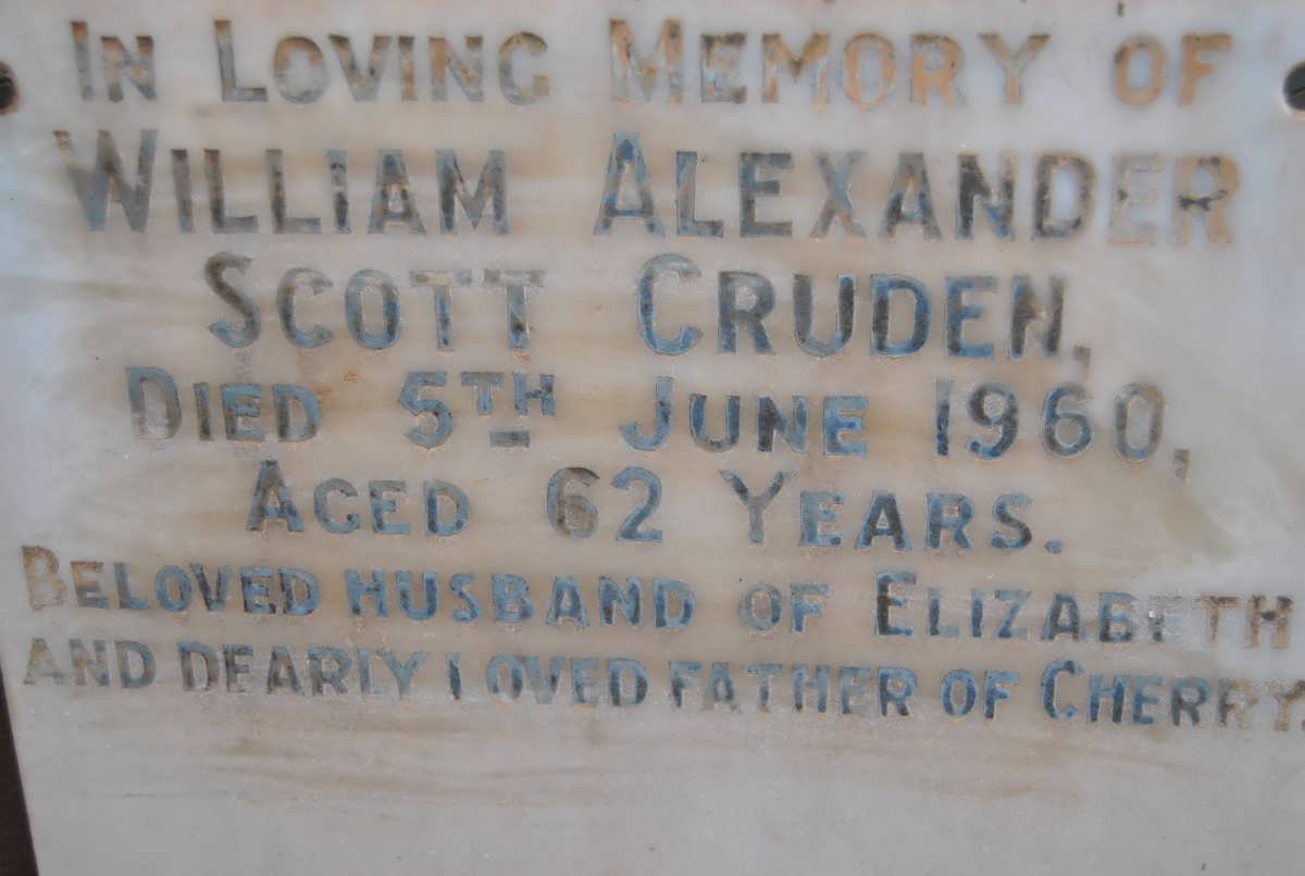 CRUDEN William Alexander Scott -1960