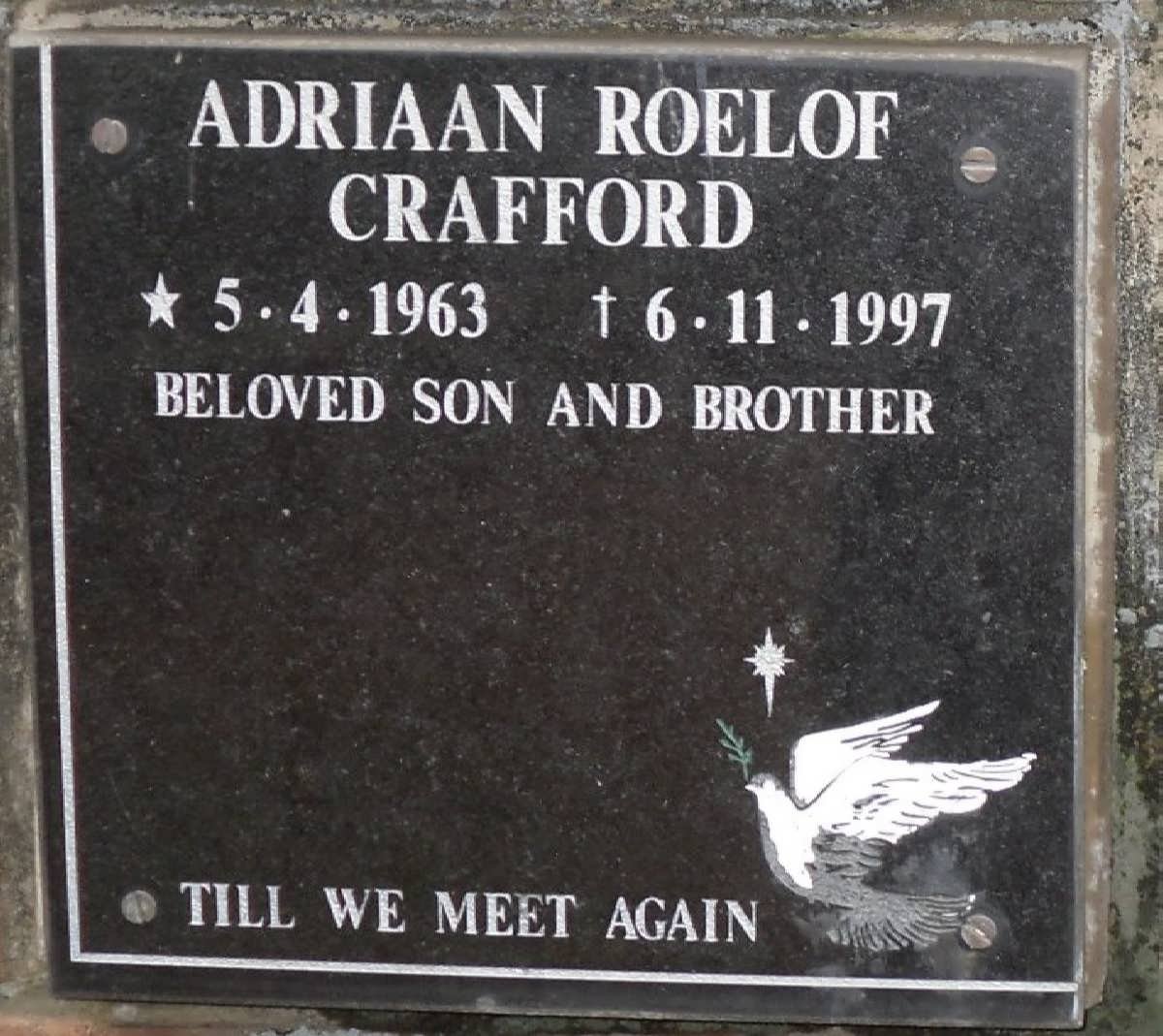 CRAFFORD Adriaan Roelof 1963-1997