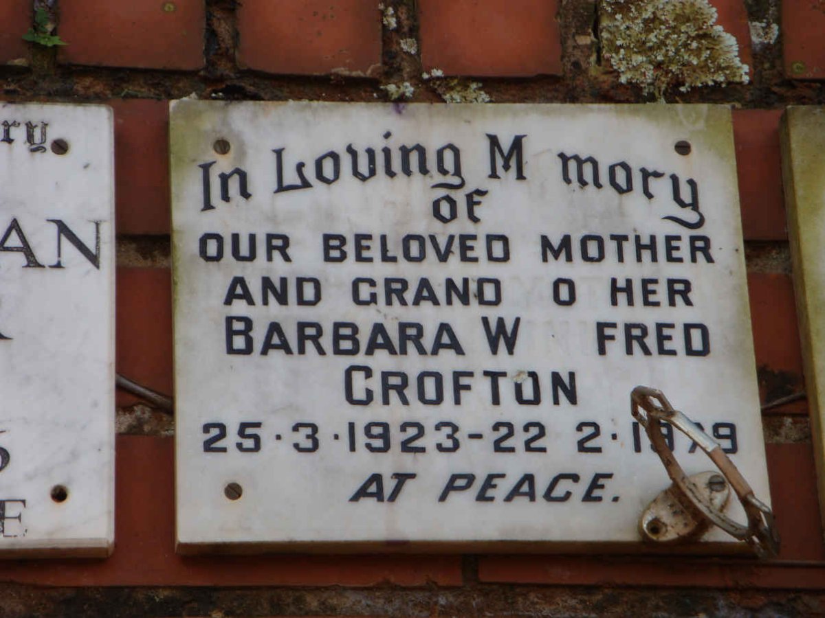 CROFTON Barbara Winifred 1923-1979