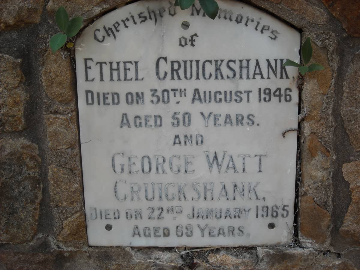 CRUICKSHANK George Watt -1965 &amp; Ethel -1946