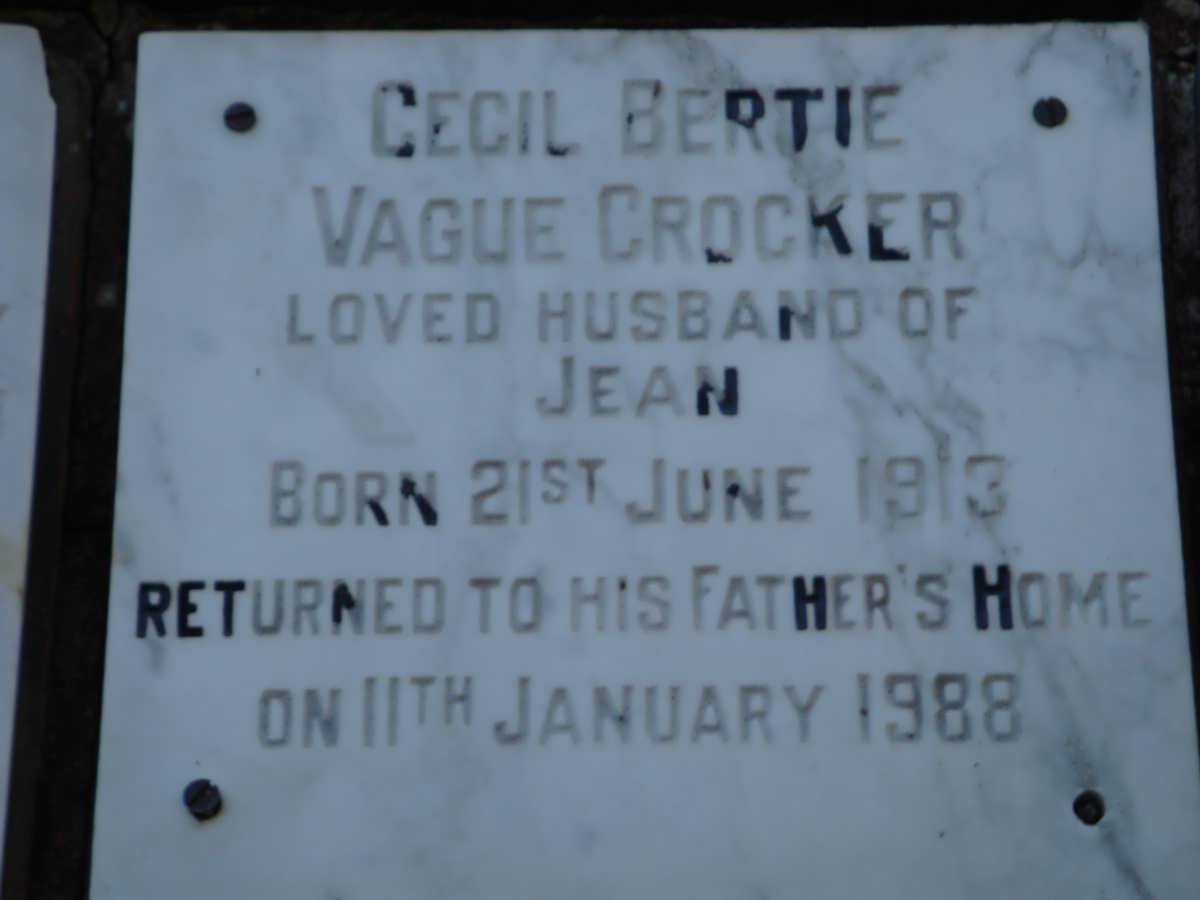 CROCKER Cecil Bertie Vague 1913-1988
