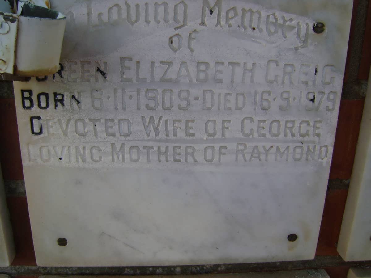 CREIG Doreen Elizabeth 1909-1979