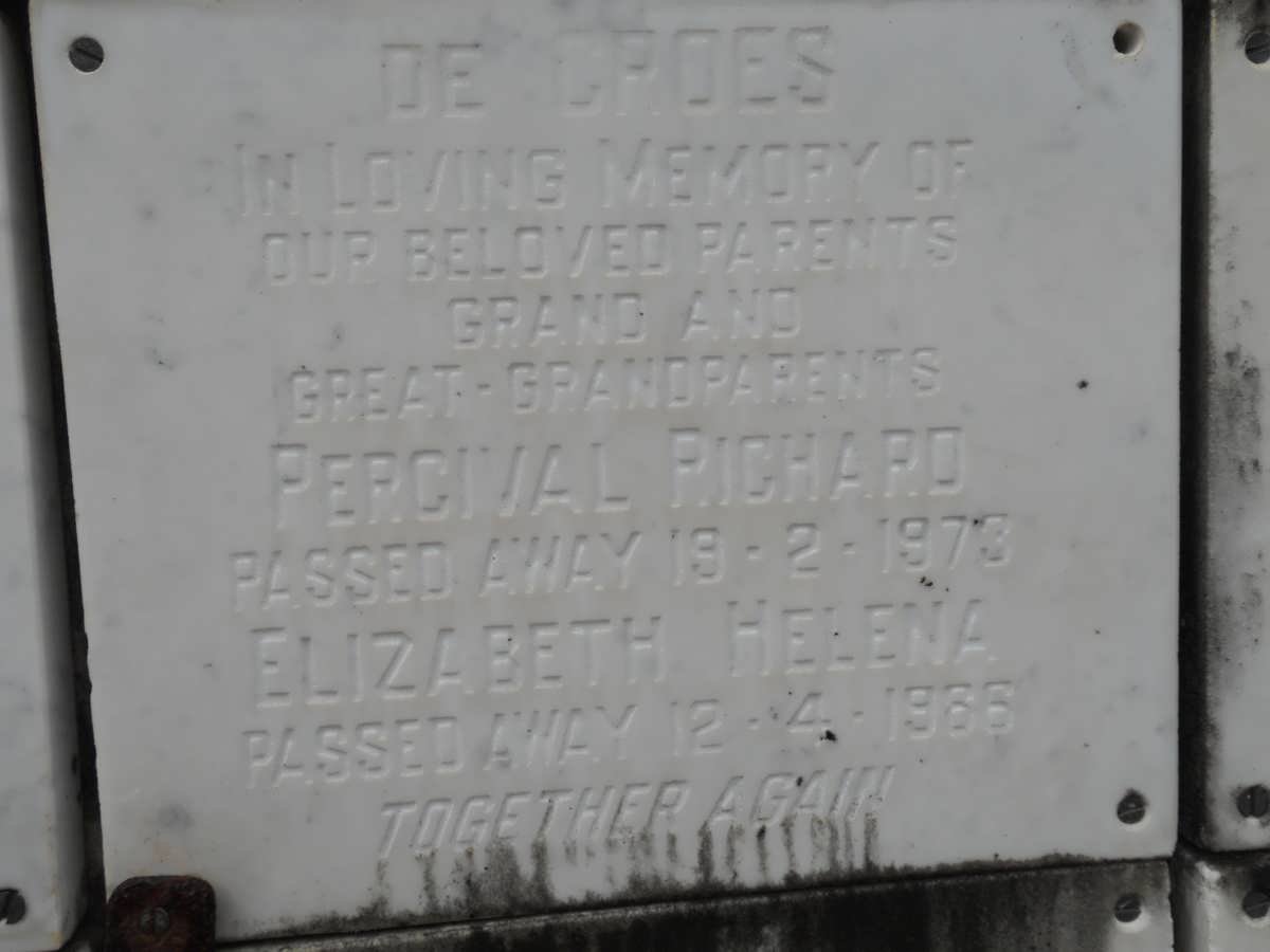 CROES Percival Richard, de -1973 &amp; Elizabeth Helena -1986