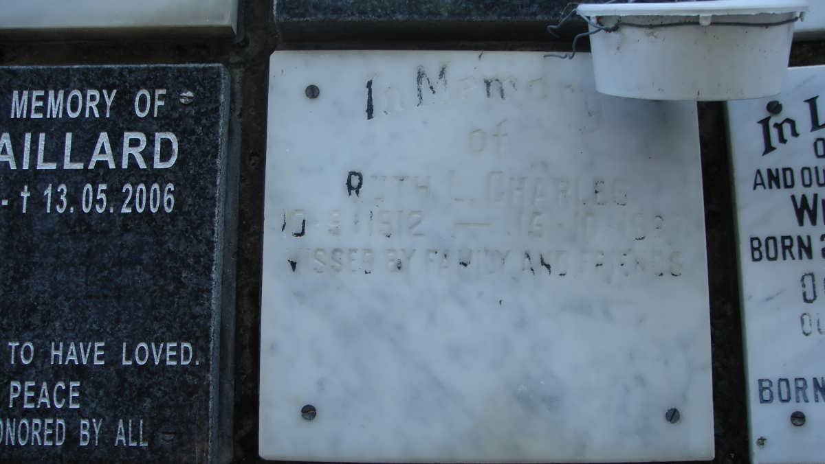 CHARLES Ruth L. 1912-1987