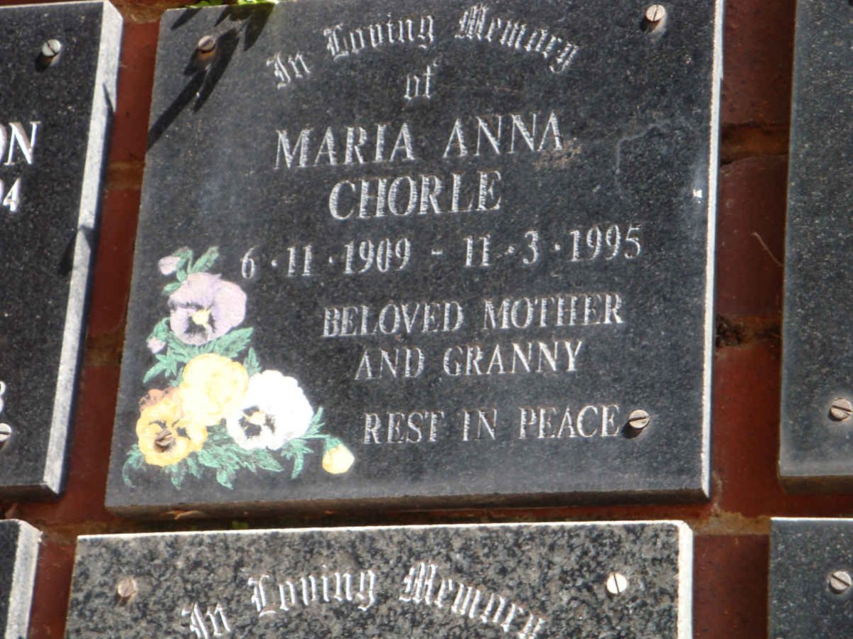 CHORLE Maria Anna 1909-1995