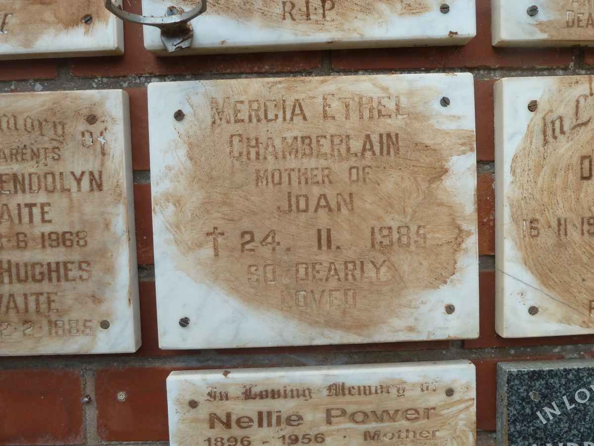 CHAMBERLAIN Mercia Ethel -1985