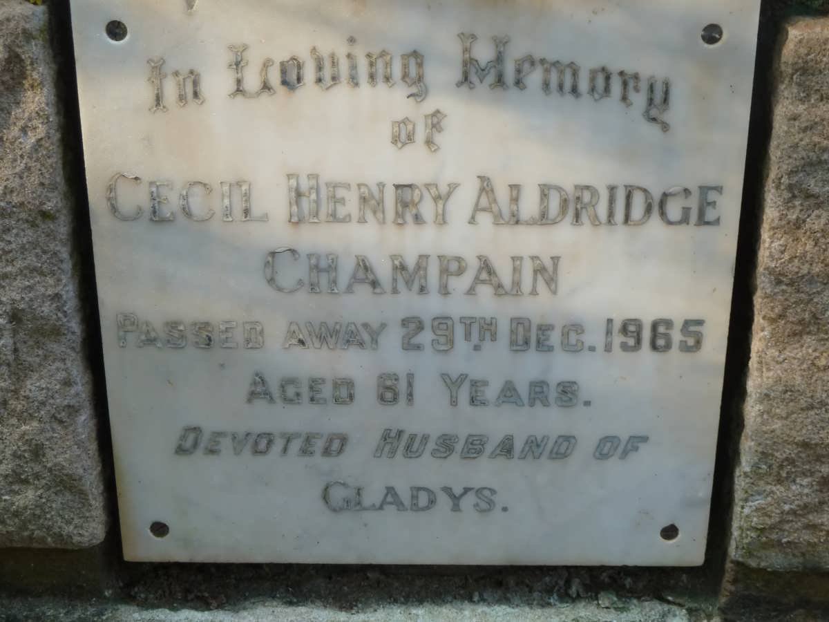 CHAMPAIN Cecil Henry Aldridge -1965