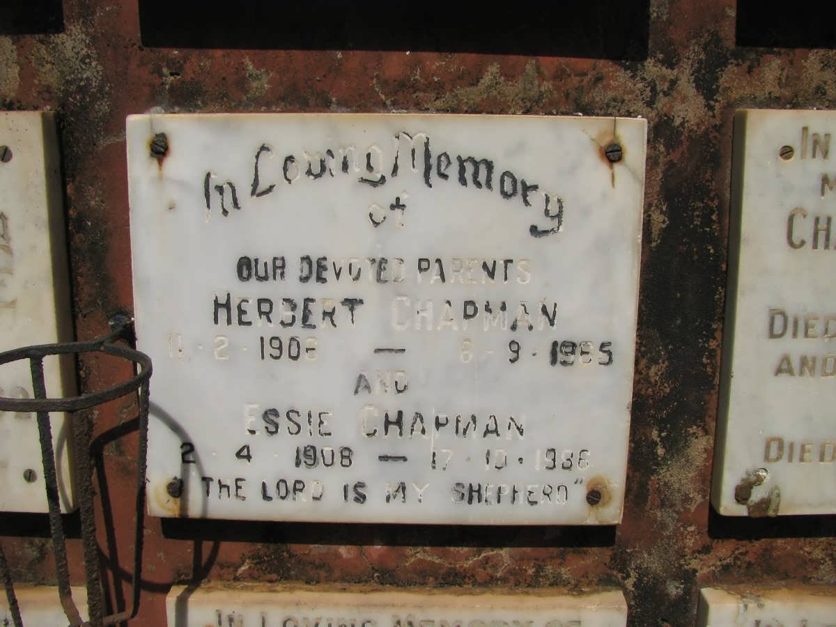 CHAPMAN Herbert 1906-1965 &amp; Essie 1908-1986