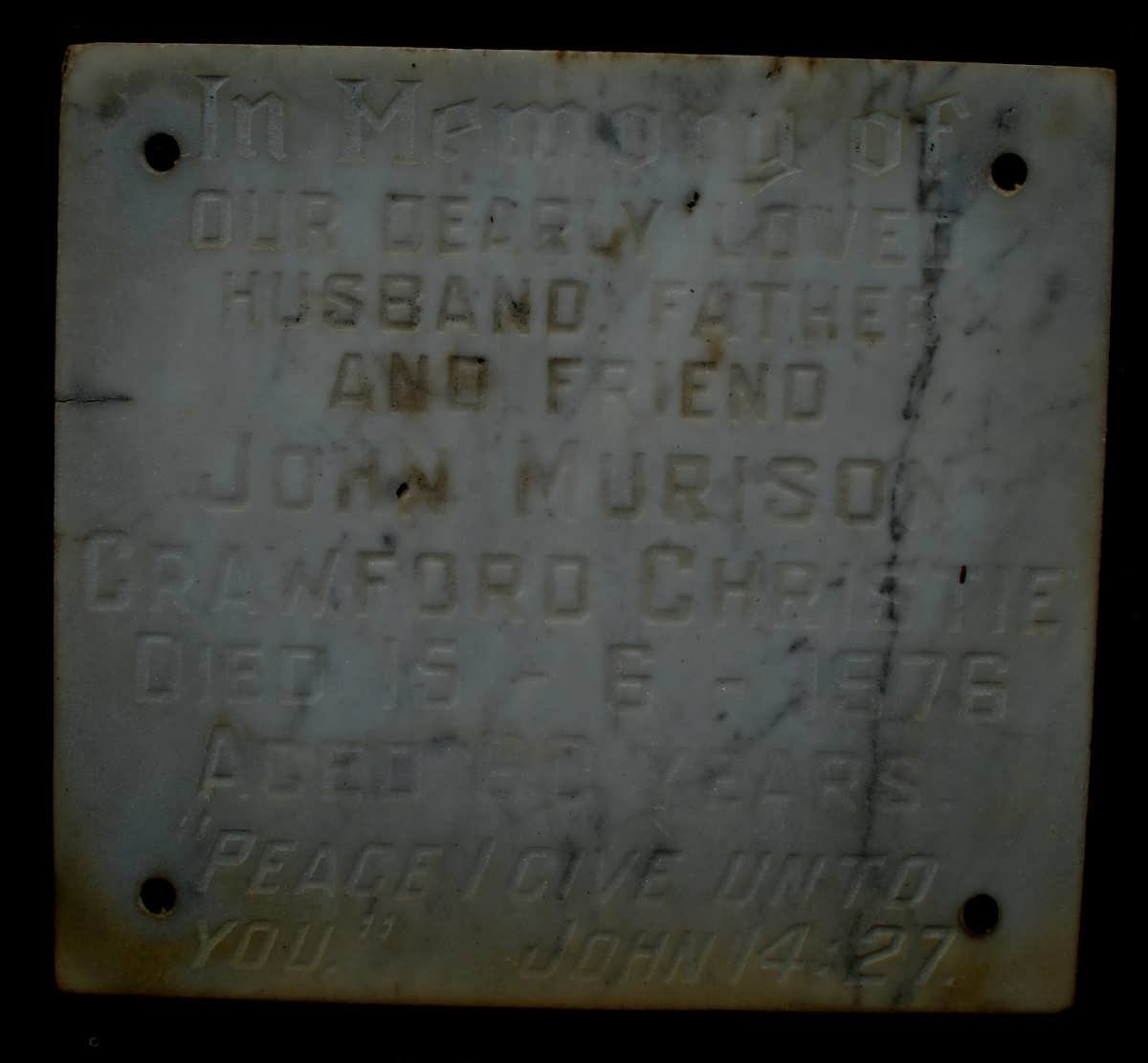 CHRISTIE John Murison Crawford -1976