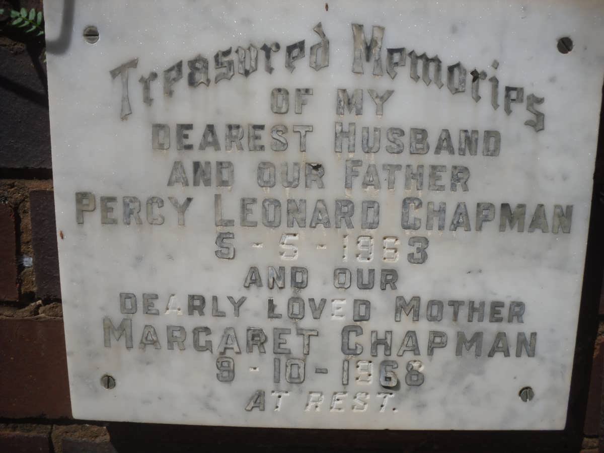 CHAPMAN Percy Leonard -1963 &amp; Margaret -1968