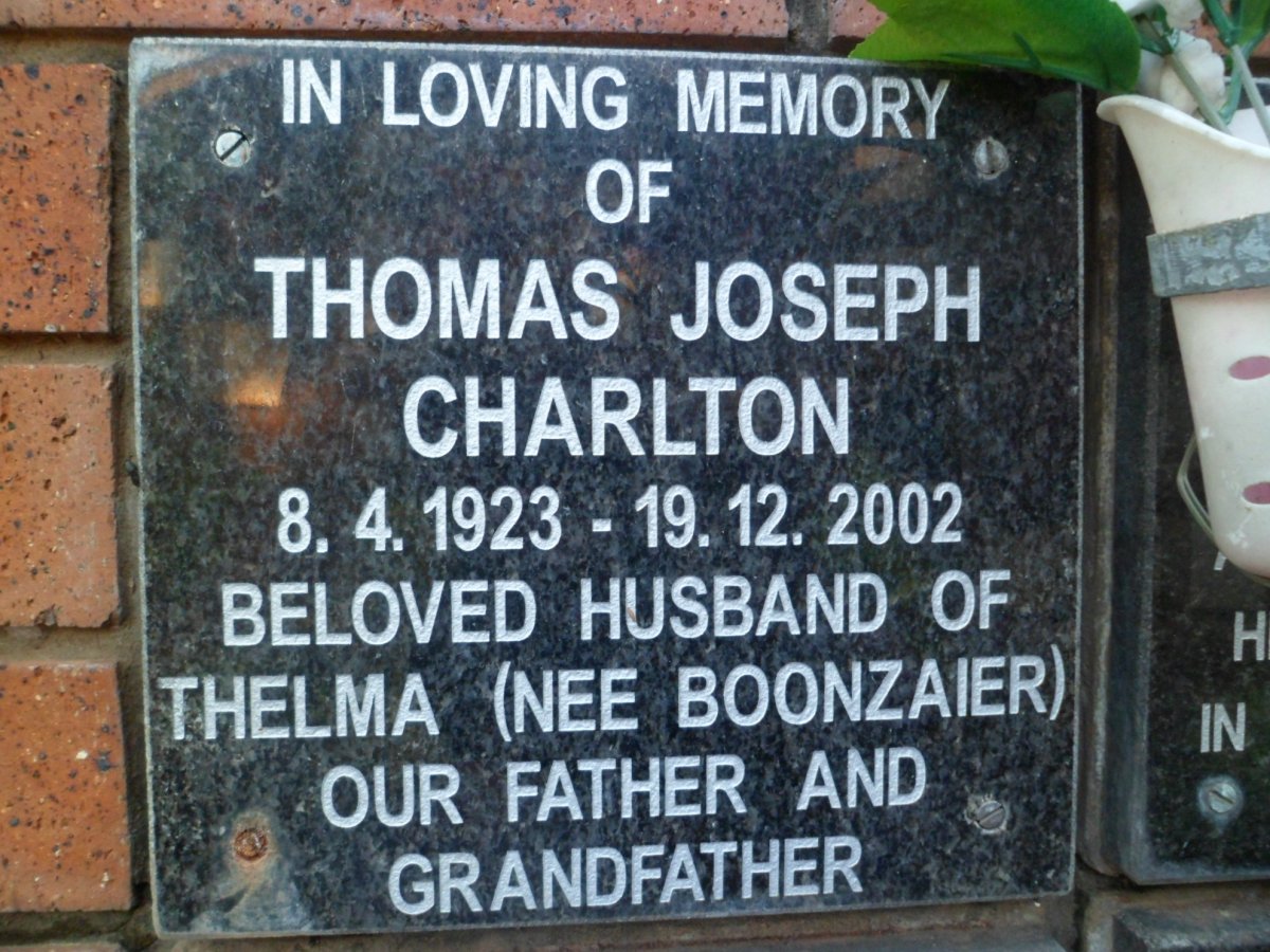 CHARLTON Thomas Joseph 1923-2002
