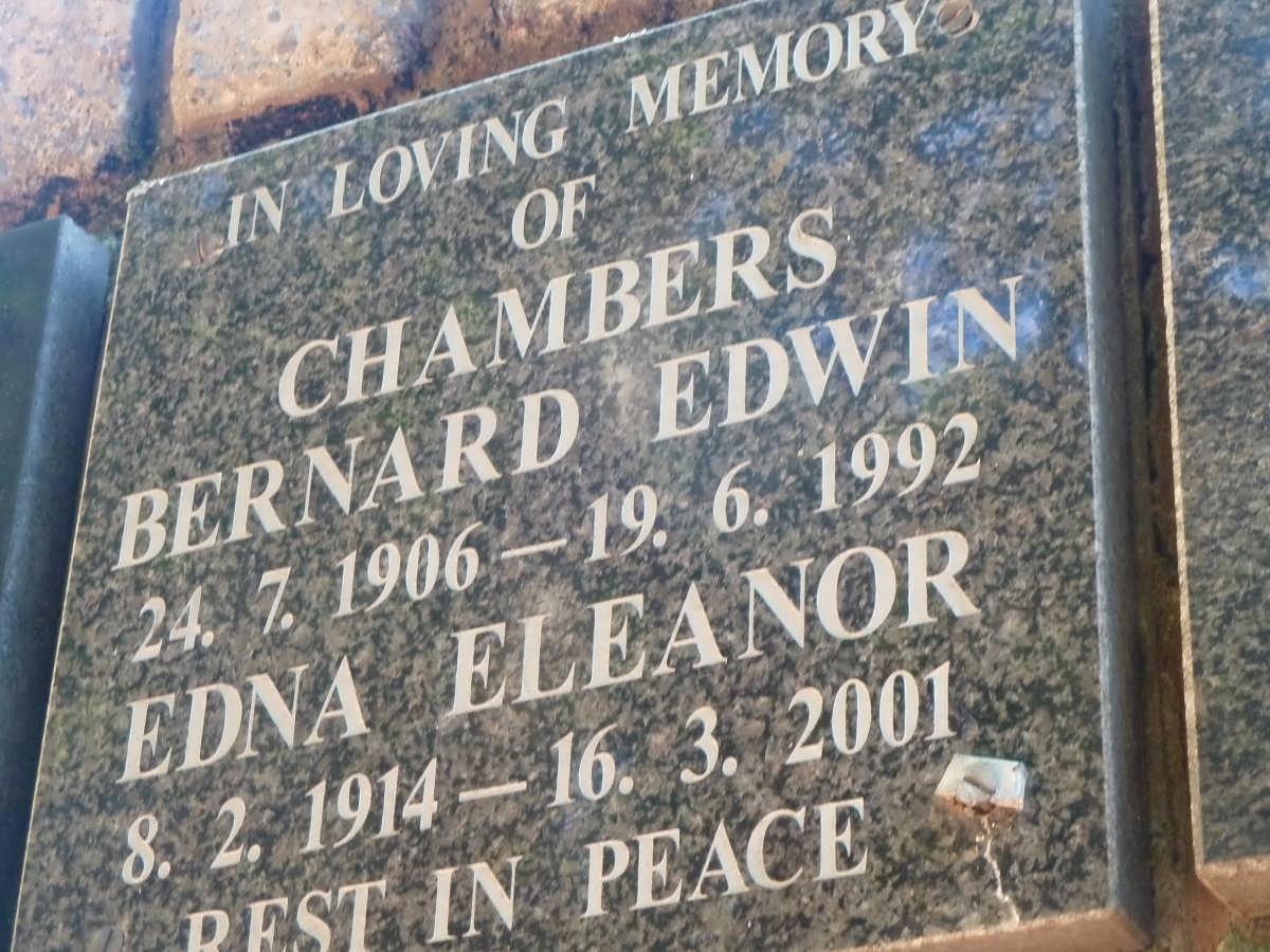 CHAMBERS Bernard Edwin 1906-1992 &amp; Edna Eleanor 1914-2001