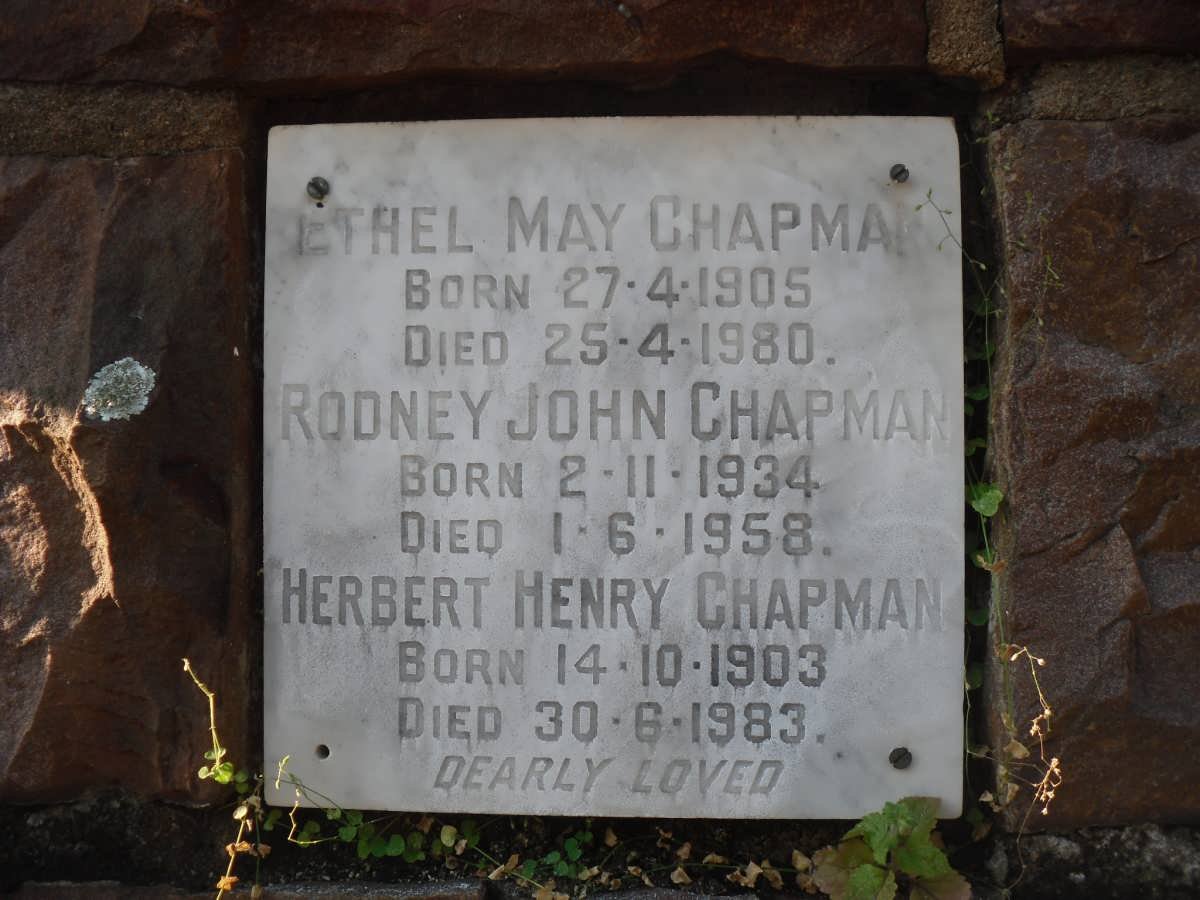 CHAPMAN Herbert Henry 1903-1983 &amp; Ethel May 1905-1980 :: CHAPMAN Rodney John 1934-1958