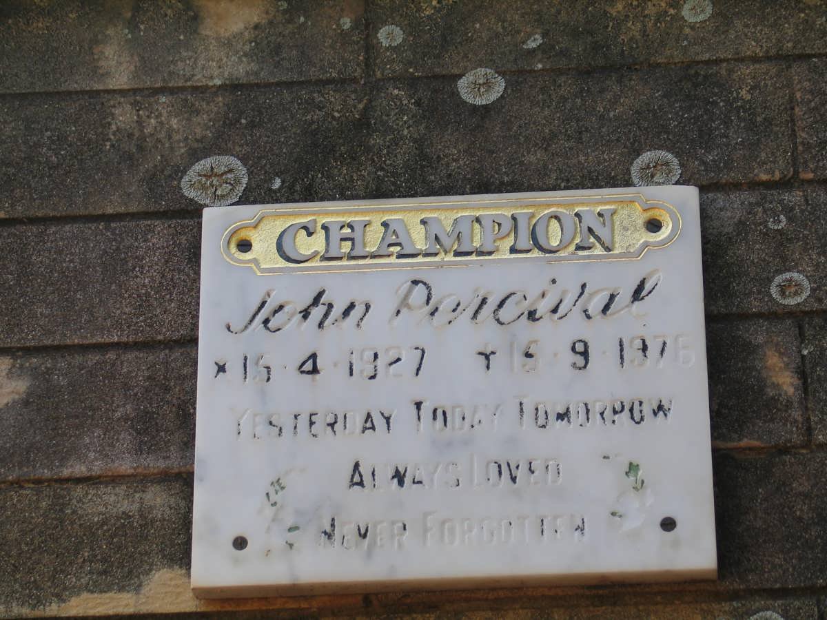 CHAMPION John Percival 1927-1976