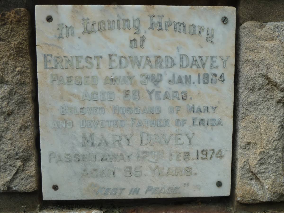 DAVEY Ernest Edward -1964 &amp; Mary -1974