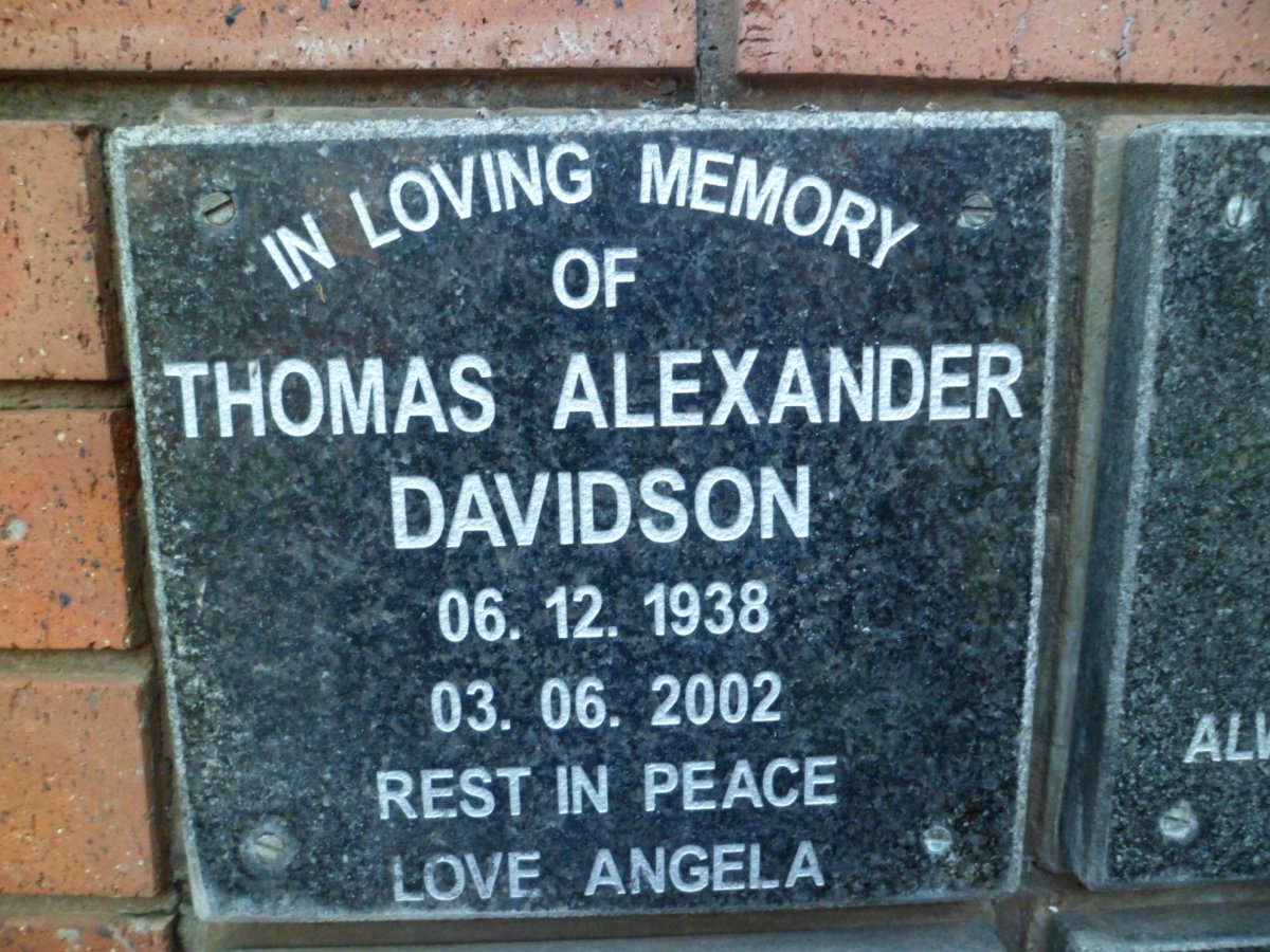 DAVIDSON Thomas Alexander 1938-2002