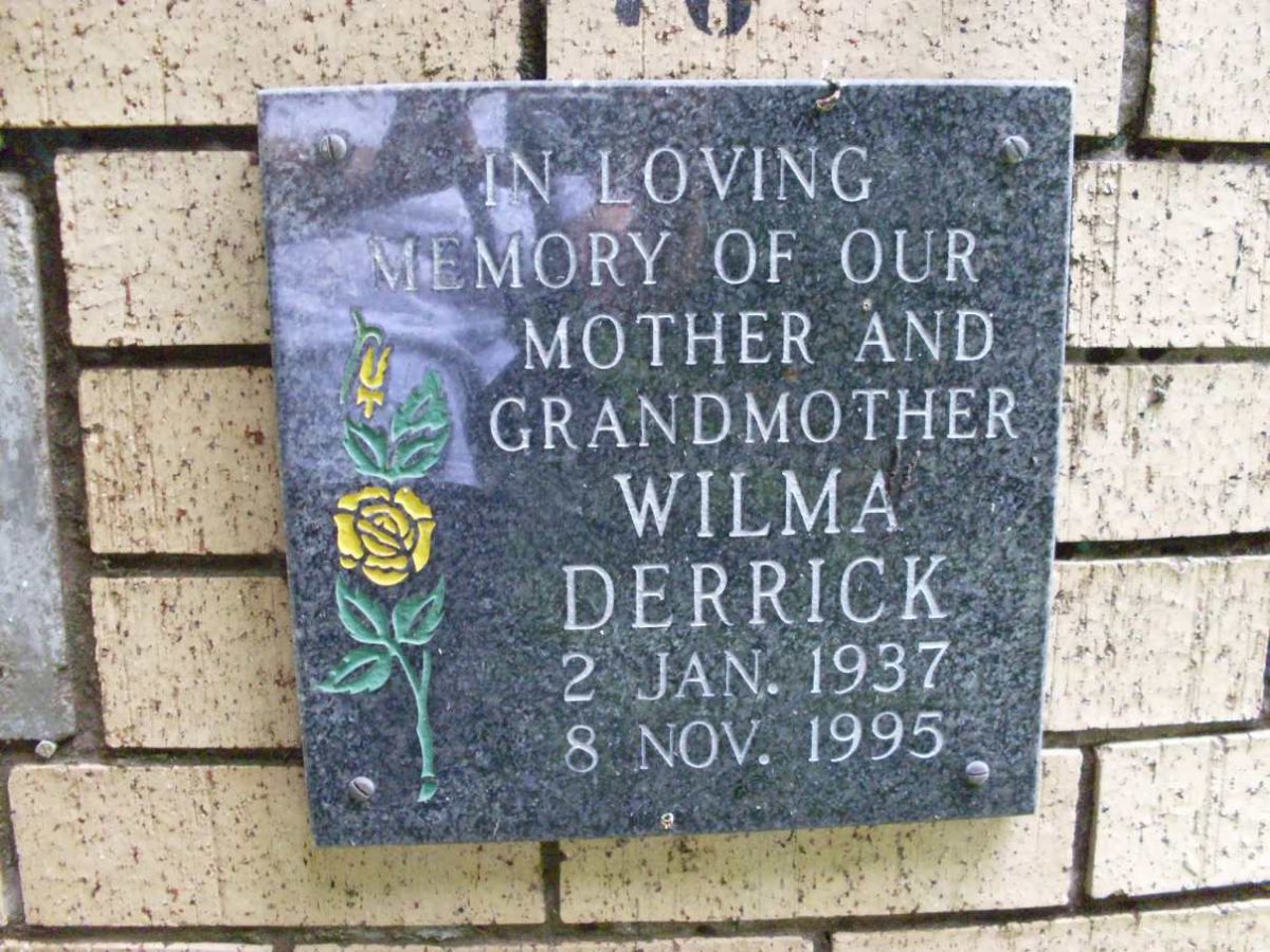 DERRICK Wilma 1937-1995