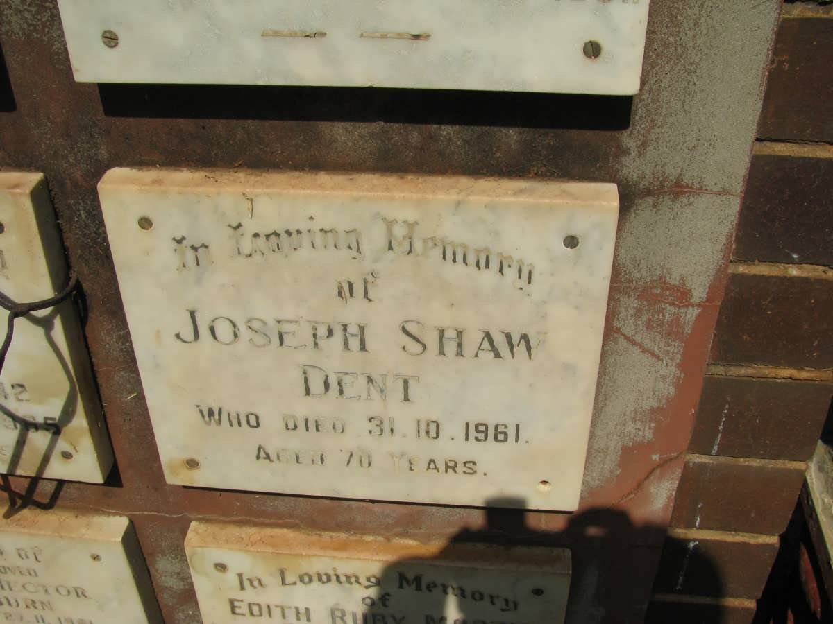 DENT Joseph Shaw -1961