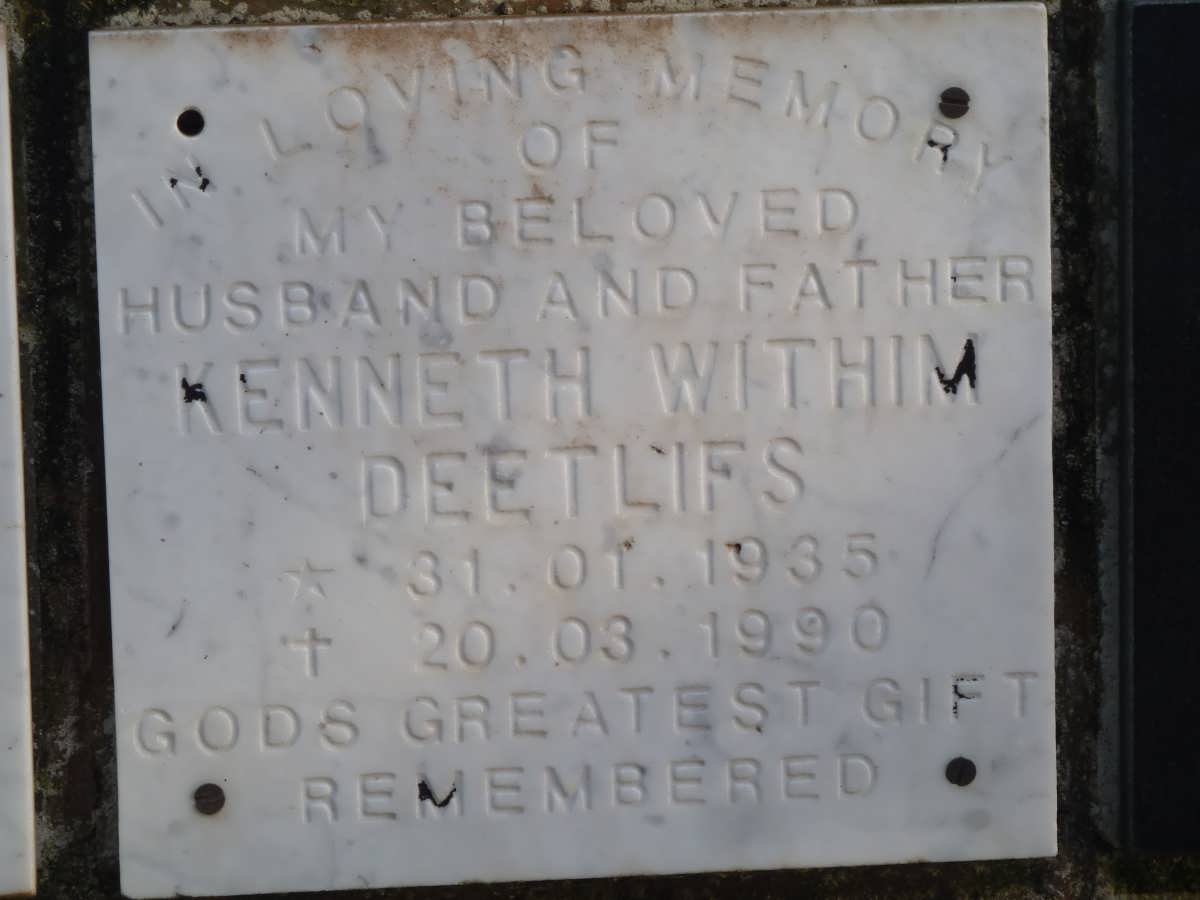 DEETLIFS Kenneth Withim 1935-1990