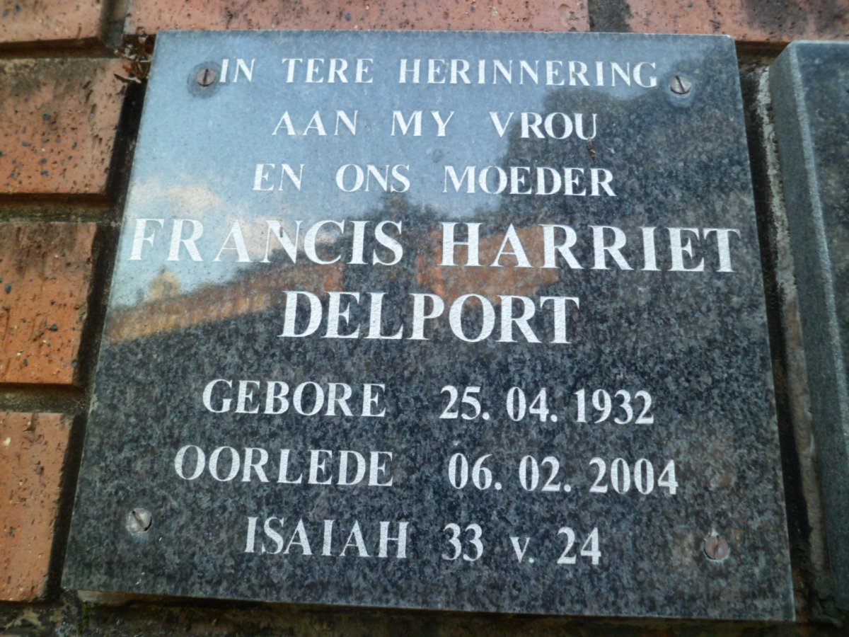 DELPORT Francis Harriet 1932-2004