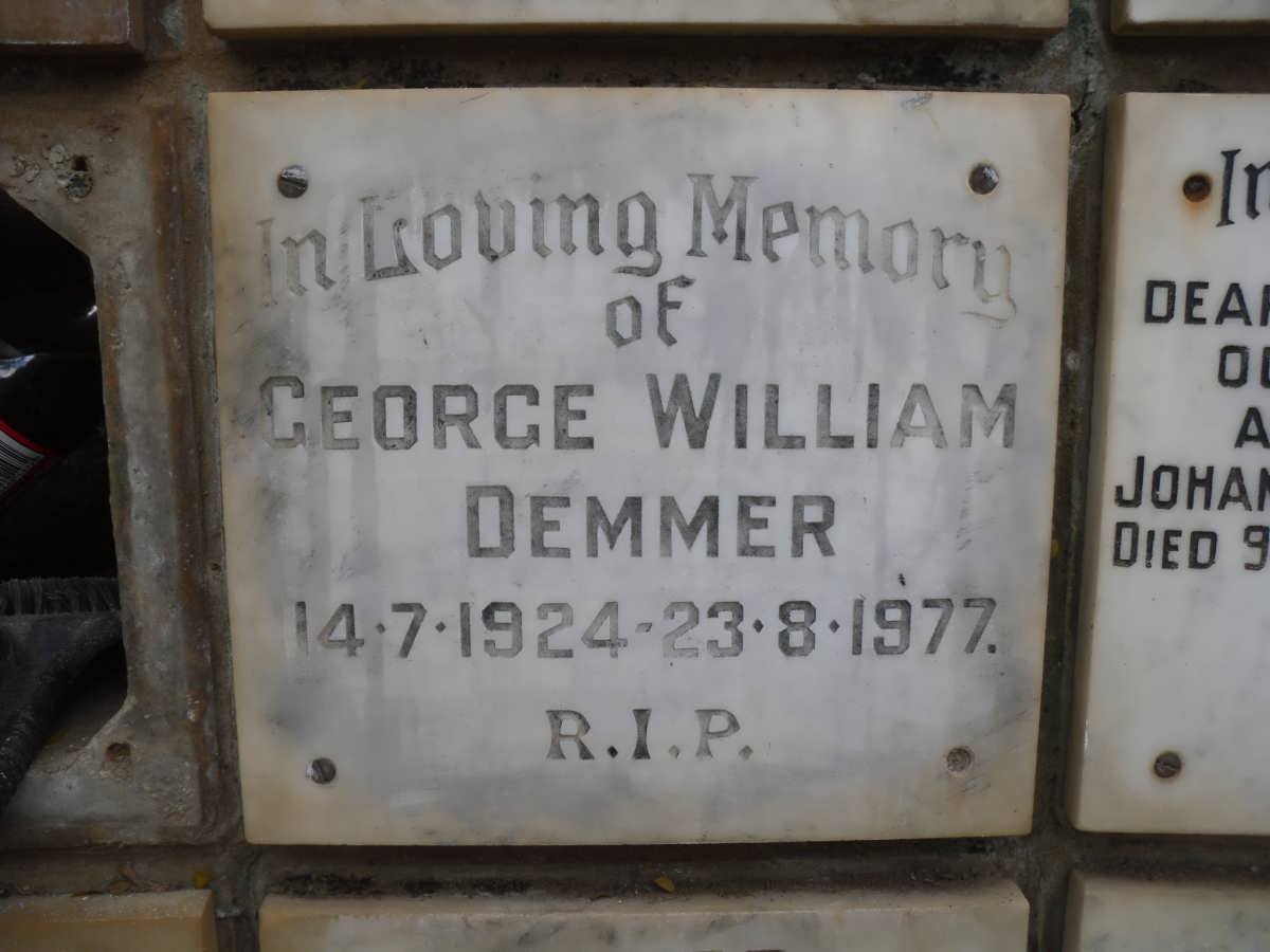 DEMMER George William 1924-1977