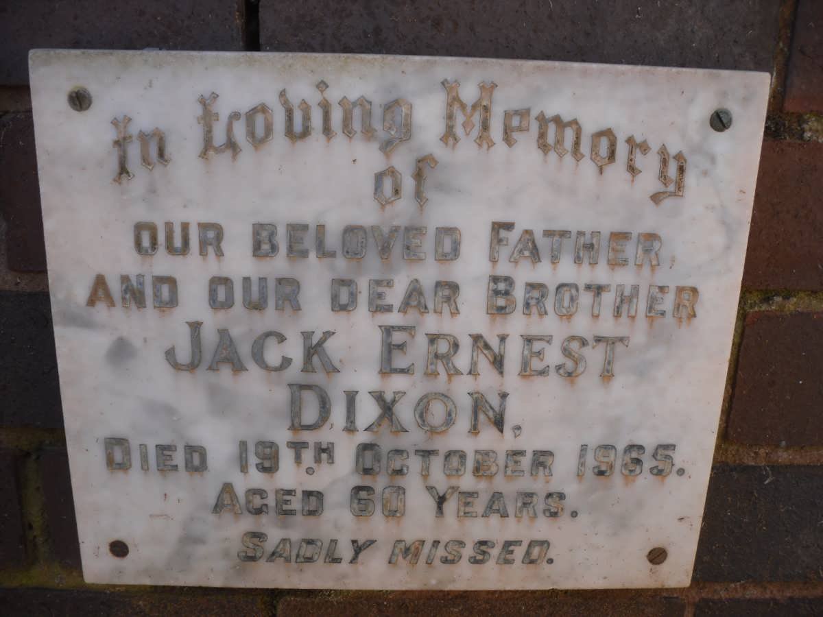 DIXON Jack Ernest -1965
