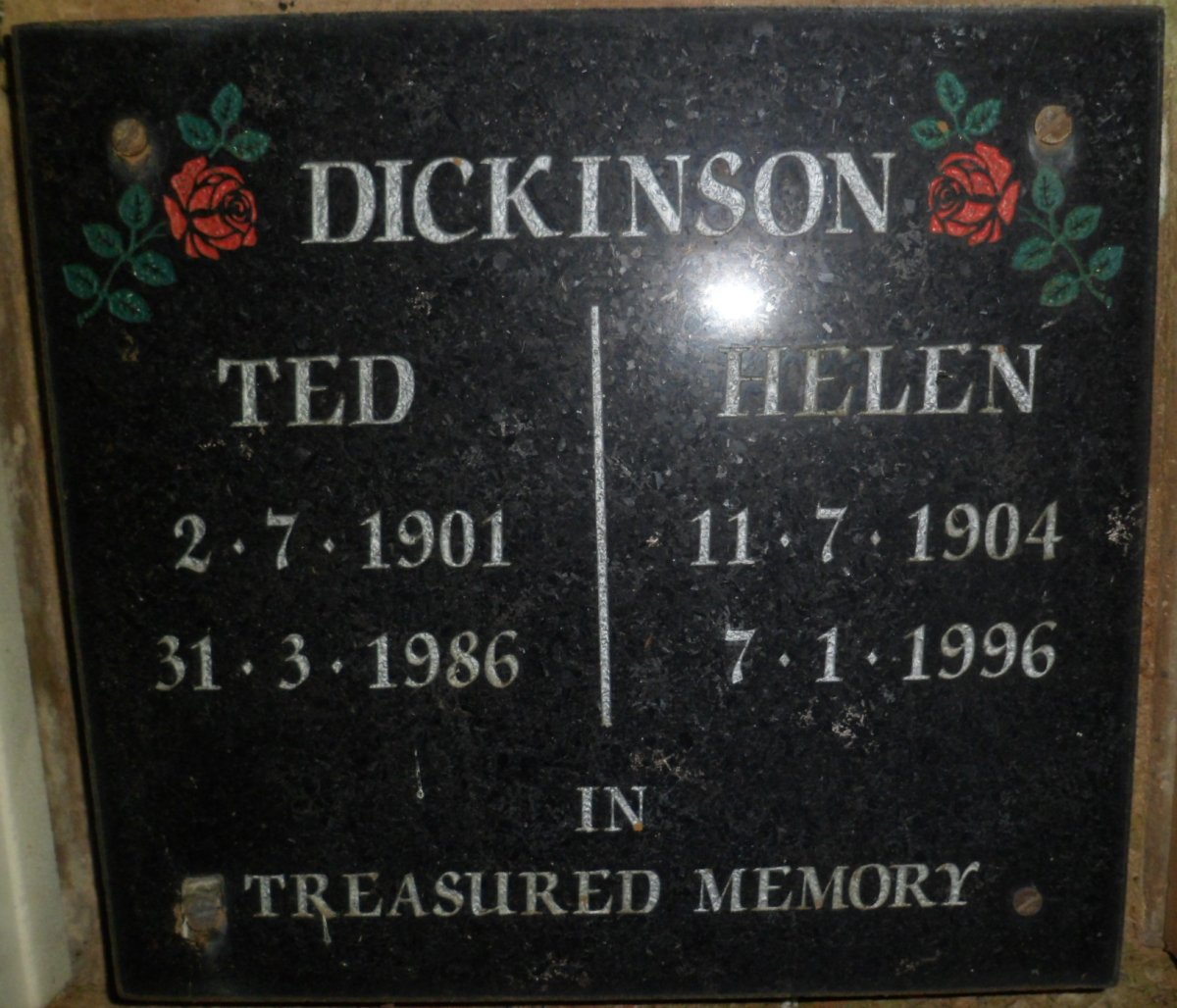DICKINSON Ted 1901-1986 &amp; Helen 1904-1996