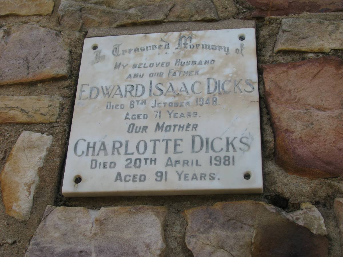 DICKS Edward Isaac -1948 &amp; Charlotte -1981