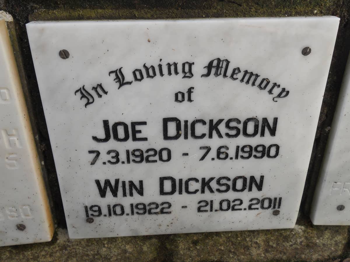 DICKSON Joe 1920-1990 &amp; Win 1922-2011