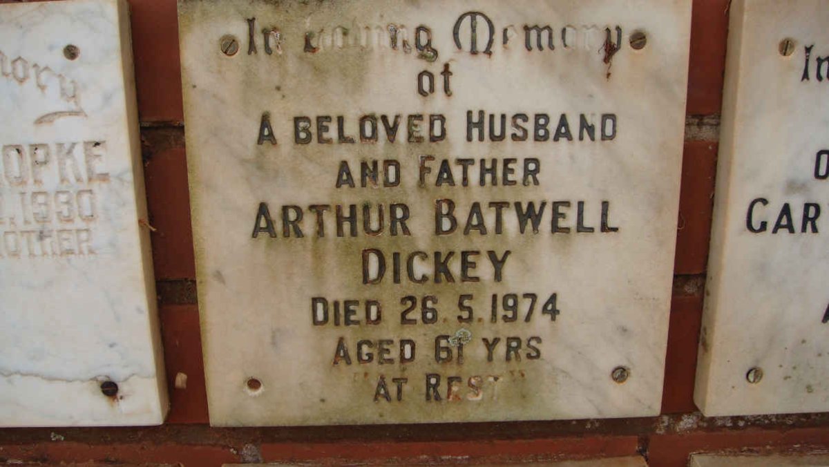 DICKEY Arthur Batwell -1974