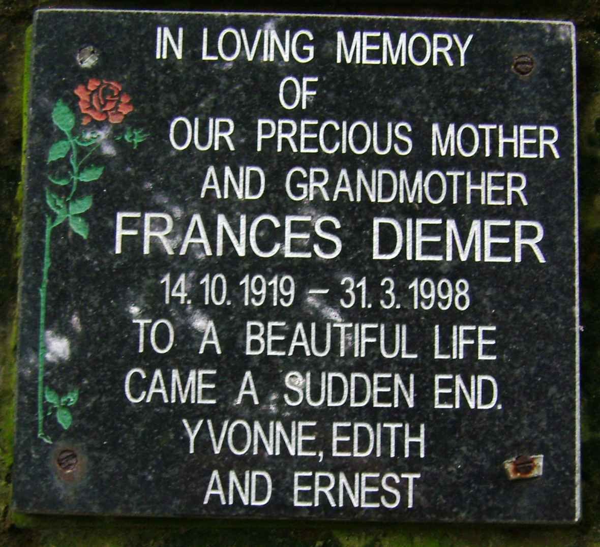 DIEMER Frances 1919-1998