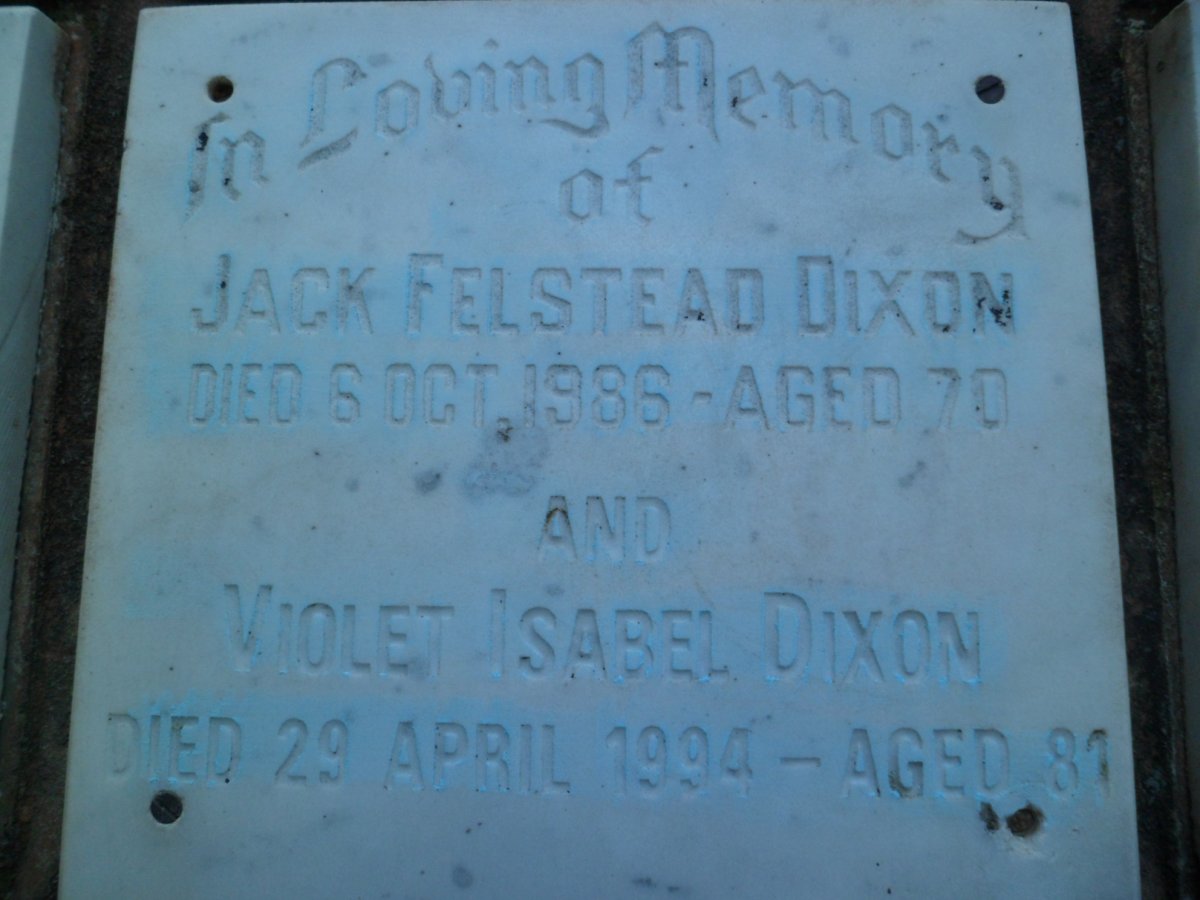 DIXON Jack Felstead -1986 &amp; Violet Isabel -1994