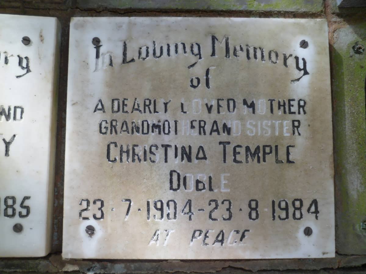 DOBLE Christina Temple 1904-1984