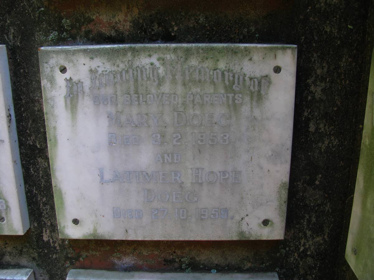 DOEG Latimer Hope -1959 &amp; Mary -1953