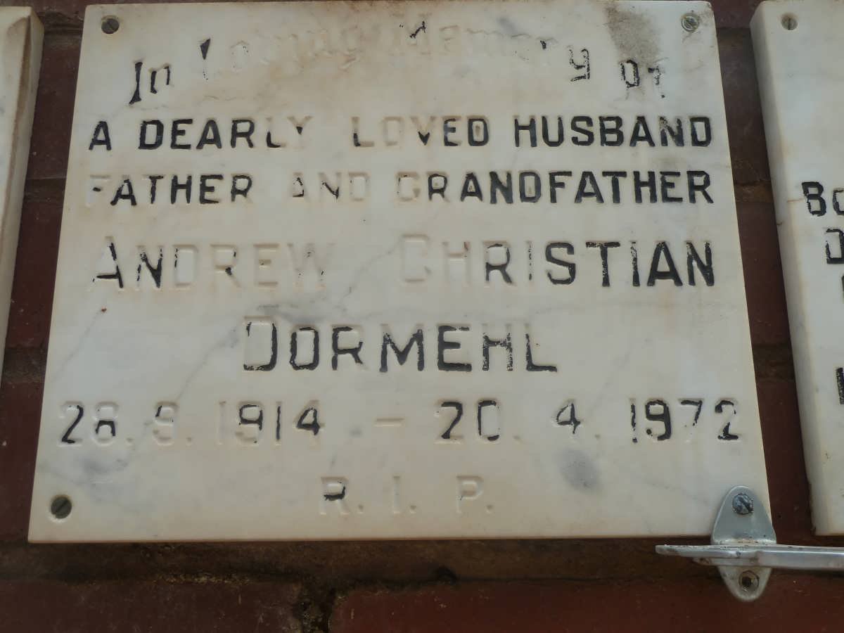 DORMEHL Andrew Christian 1914-1972